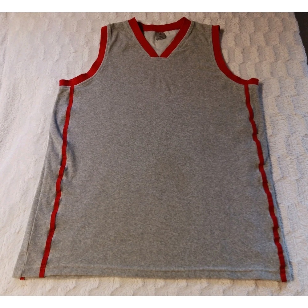 Vintage Y2K Foot Locker Velour Sleeveless Jersey Shirt Men's 2XL Streetwear Gray